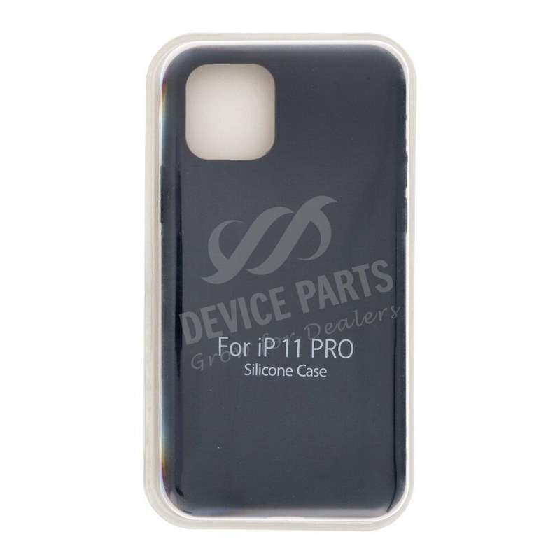 Full Pure Color Liquid Silicone Case Without Logo for iPhone 11 Pro Black