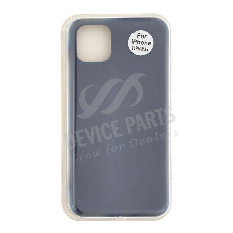 Full Pure Color Liquid Silicone Case Without Logo for iPhone 11 Pro Max Midnight Blue