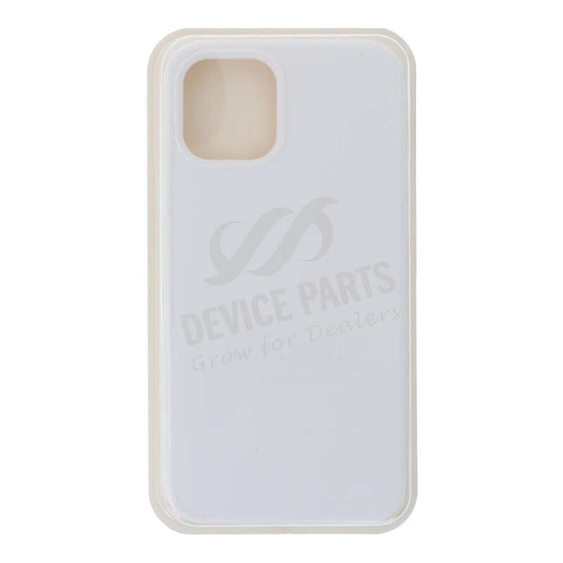 Full Pure Color Liquid Silicone Case Without Logo for iPhone 12/12 Pro White