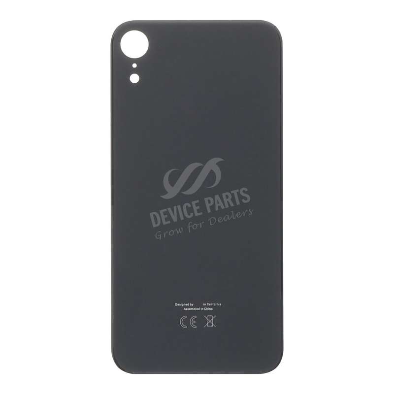 Battery Door with Adhesive for iPhone XR EU & Large Hole Version Black HQ