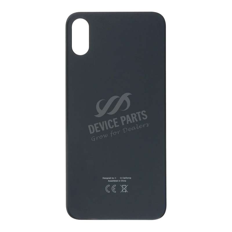 Battery Door with Adhesive for iPhone XS EU & Large Hole Version Black HQ