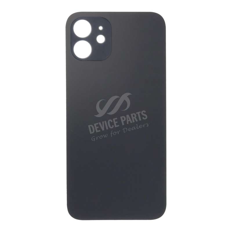 Battery Door with Adhesive for iPhone 12 Large Hole Black HQ