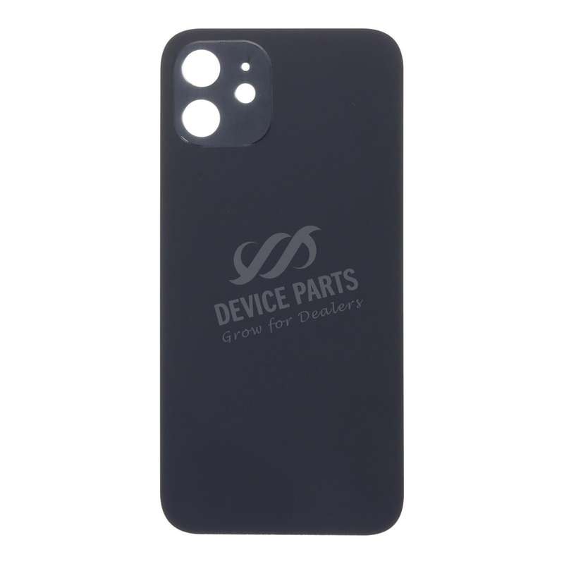 Battery Door with Adhesive for iPhone 12 Small Hole Black HQ