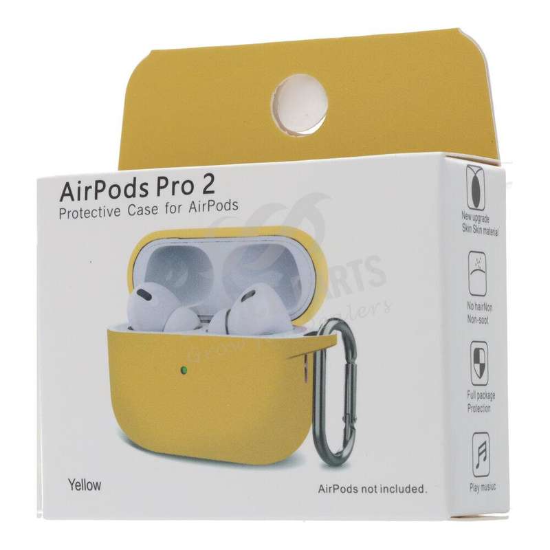Anti-drop Silicone Thickened Earphone Case for AirPods Pro 2nd Yellow
