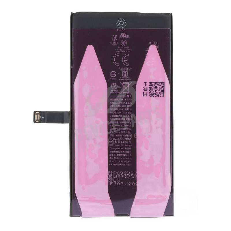 3279mAh Battery + Battery Adhesive for iPhone 14 OEM without Logo