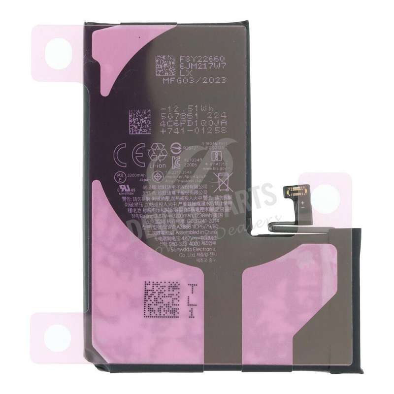 A2866 3200mAh Battery + Battery Adhesive for iPhone 14 Pro OEM without Logo