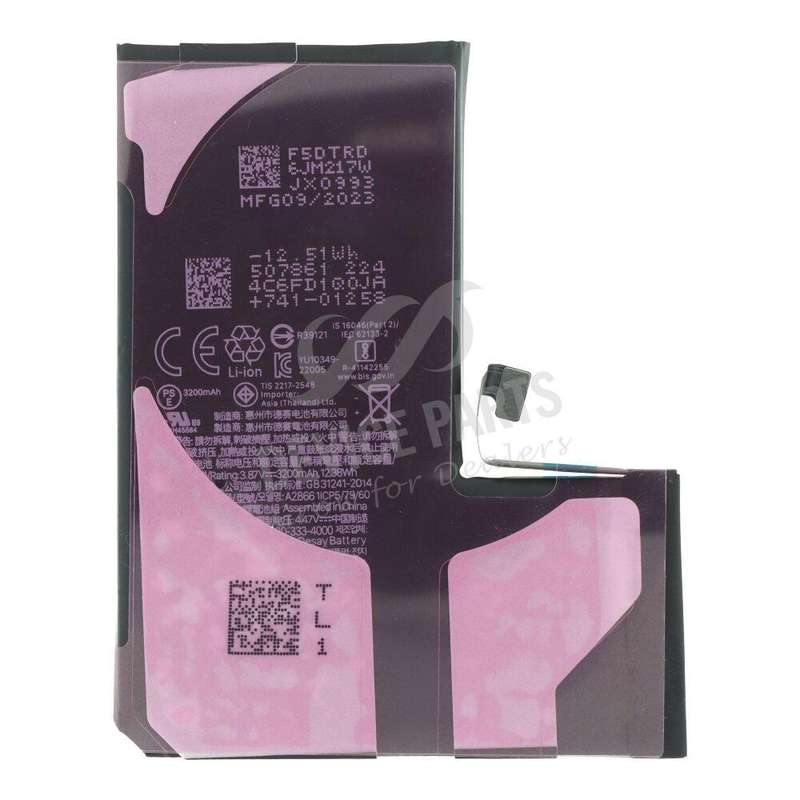 A2866 3200mAh Battery + Battery Adhesive for iPhone 14 Pro OEM