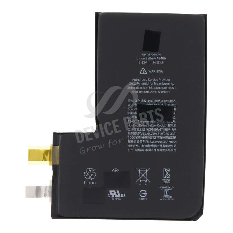 A2466 3687mAh Battery Cell + Battery Adhesive for iPhone 12 Pro Max OEM