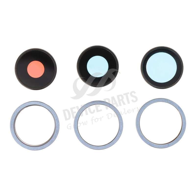 Back Camera Lens and Bezel for iPhone 13 Pro 6.1"/13 Pro Max 6.7" Blue HQ 6pcs in one set