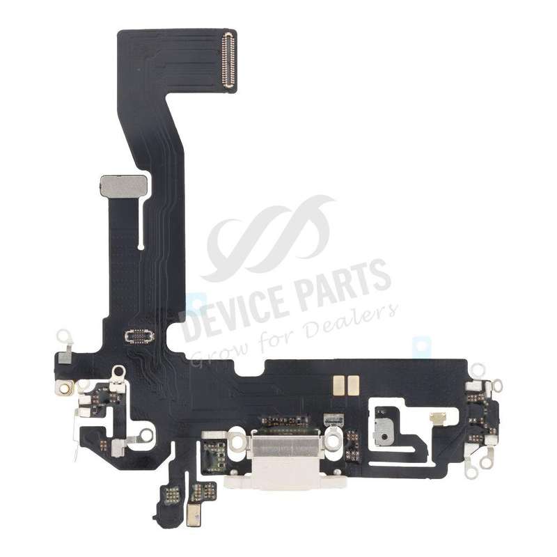 Charging Port Flex Cable for iPhone 12/12 Pro White without Logo HQ