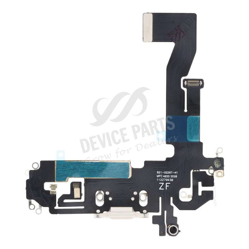 Charging Port Flex Cable for iPhone 12/12 Pro White without Logo HQ