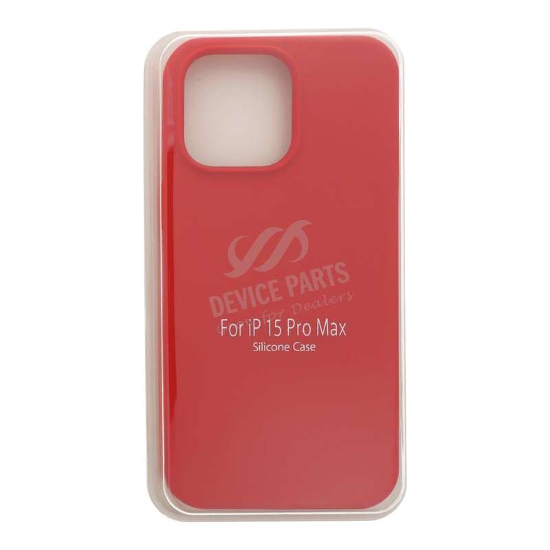 Full Pure Color Liquid Silicone Case Without Logo for iPhone 15 Pro Max Red