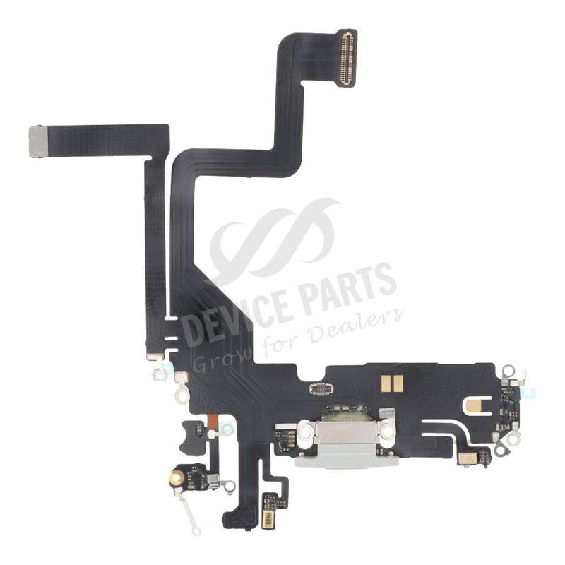 Charging Port Flex Cable for iPhone 14 Pro White without Logo HQ