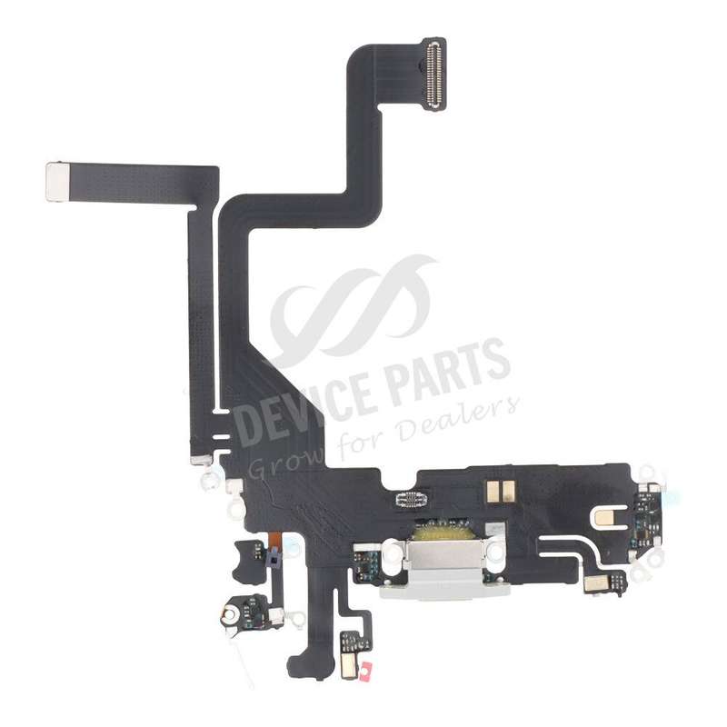 Charging Port Flex Cable for iPhone 14 Pro White without Logo OEM