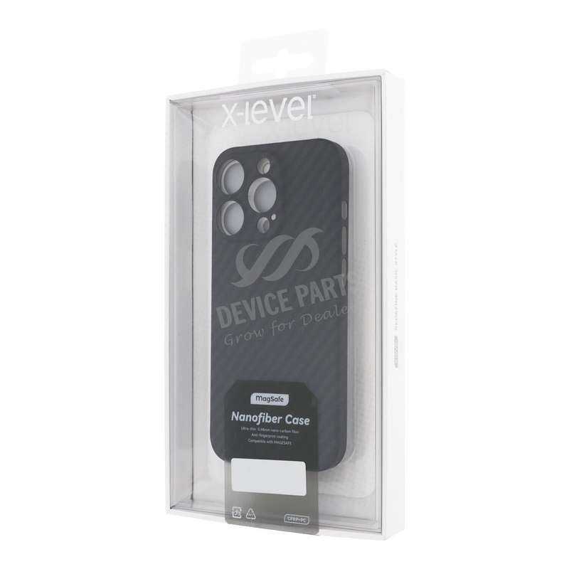 X-level Nanofiber Magnetic Case for iPhone 15 Pro Max Black