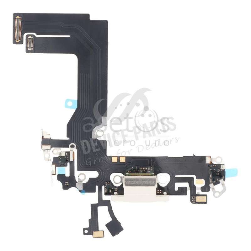 Charging Port Flex Cable for iPhone 13 Mini 5.4" White without Logo HQ