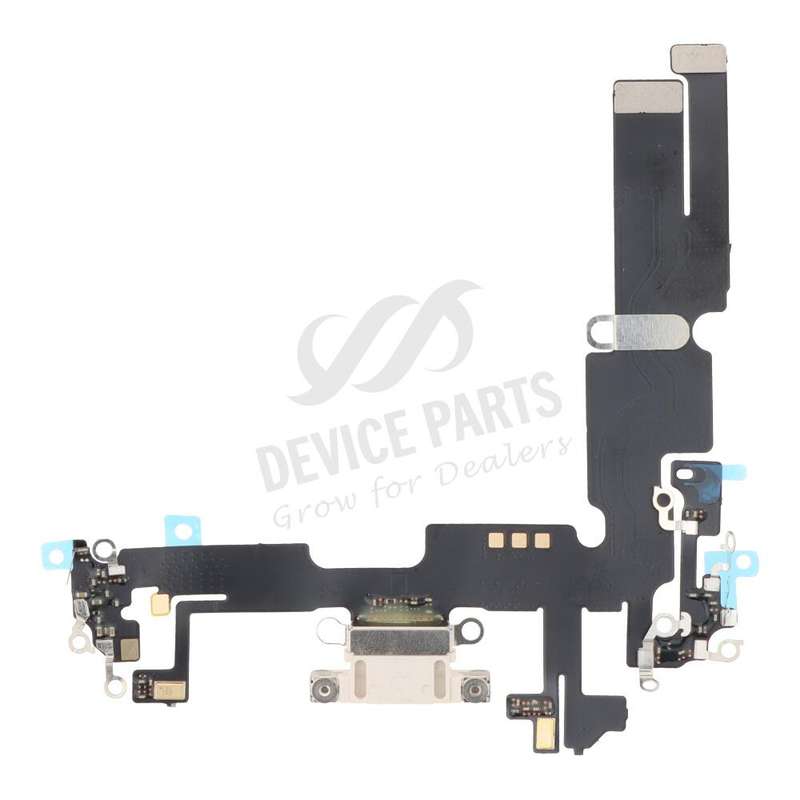 Charging Port Flex Cable for iPhone 14 Plus White HQ