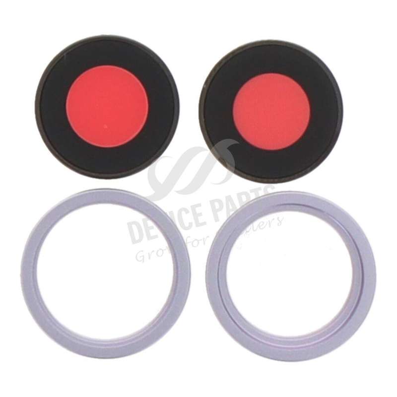 Back Camera Lens and Bezel for iPhone 14/14 Plus Purple HQ 2pcs in one set