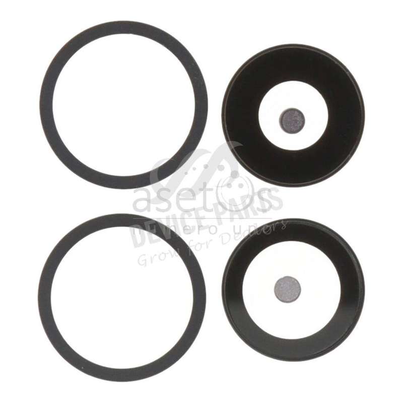 Back Camera Lens and Bezel for iPhone 12/12 Mini Black HQ 2pcs in one set