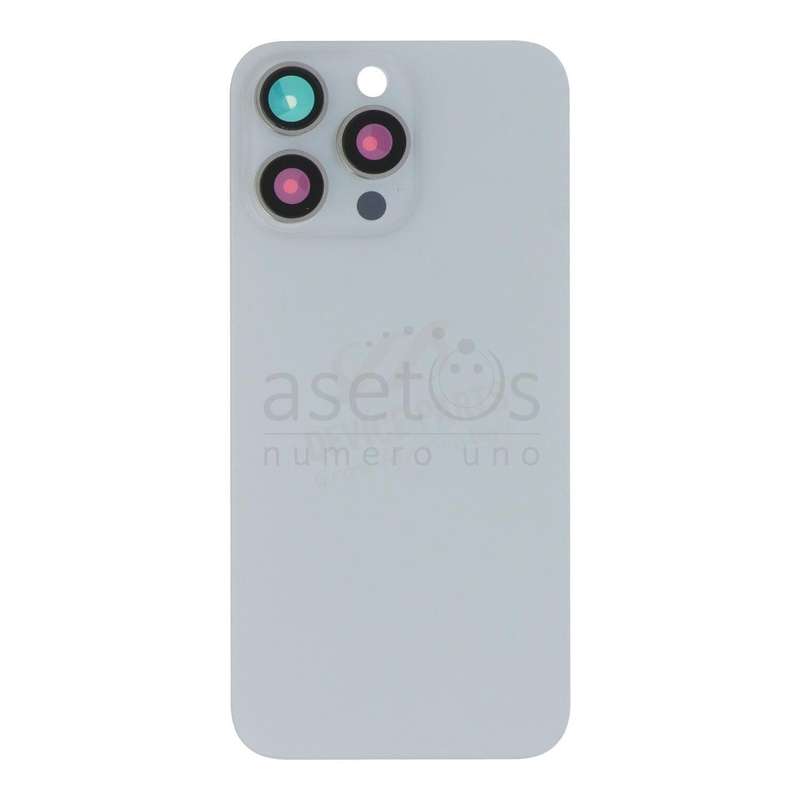 Battery Door + Back Camera Lens and Bezel with Magnetism Ring+Metal Plate for iPhone 15 Pro Max W...