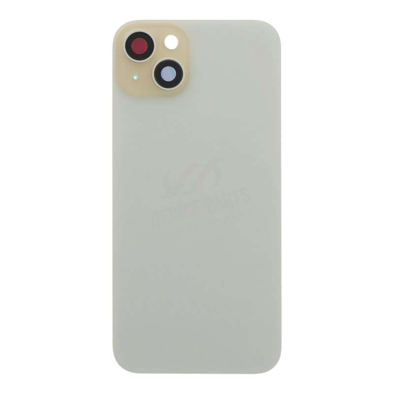 Battery Door + Back Camera Lens and Bezel with Magnetism Ring+Metal Plate for iPhone 15 Plus Yell...