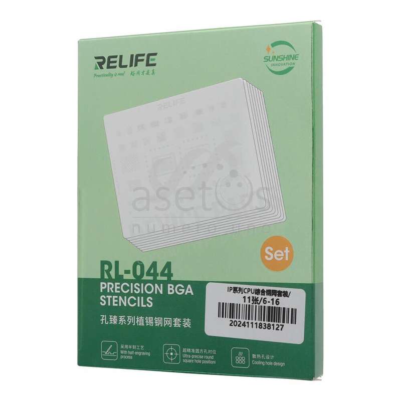 RELIFE RL-044 10 in 1 CPU Repair Steel Stencil Set for iPhone 6s-16 Pro Max