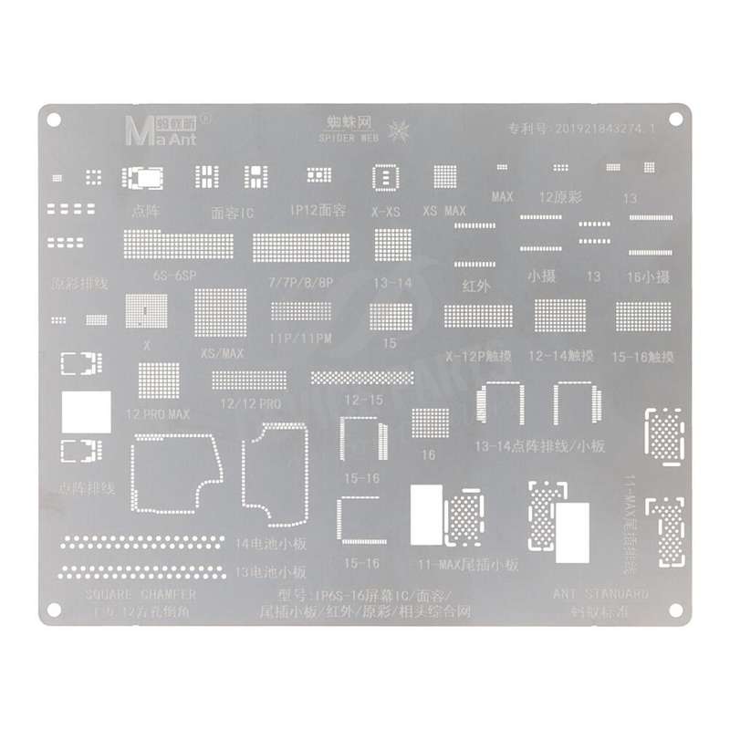MaAnt Face ID IC/Dot Matrix/Light Sensor/Charging Board/Camera Rework Repair BGA Reballing Stenci...
