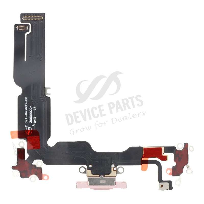 Charging Port Flex Cable for iPhone 15 Plus Pink HQ