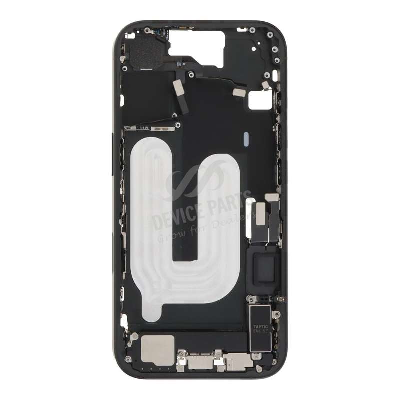 Middle Frame Assembly with Side Buttons + SIM Card Tray for iPhone 16 European Version Black OEM