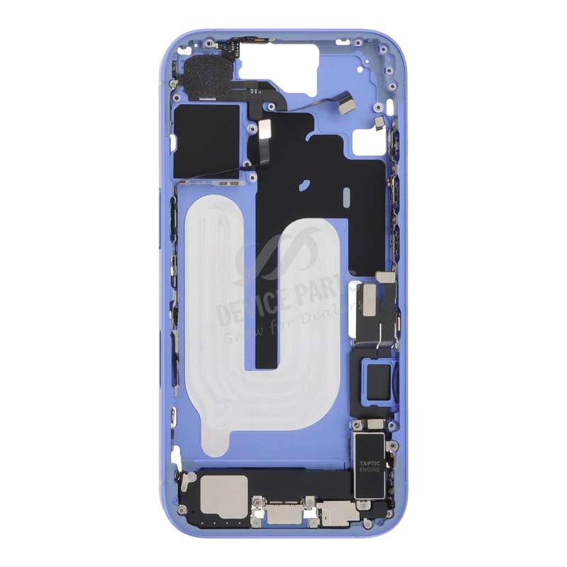 Middle Frame Assembly with Side Buttons + SIM Card Tray for iPhone 16 European Version Ultramarin...