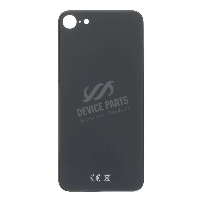 Battery Door with Adhesive for iPhone SE 2020/SE 2022 EU & Large Hole Version Black HQ