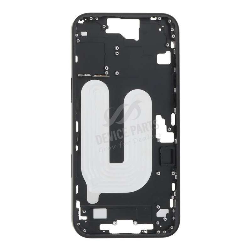 Middle Frame with Side Buttons + SIM Card Tray for iPhone 16 Plus European Version Black OEM