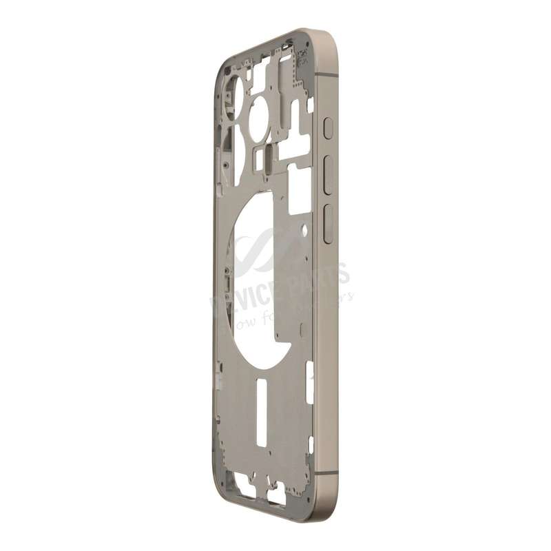 Middle Frame with Side Buttons + SIM Card Tray for iPhone 15 Pro A2848 USA Version Natural Titani...