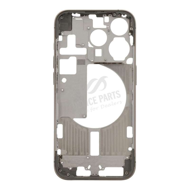 Middle Frame with Side Buttons + SIM Card Tray for iPhone 15 Pro A2848 USA Version Natural Titani...