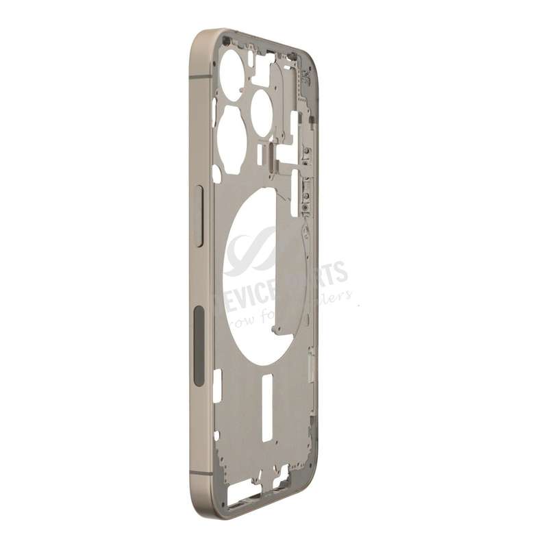 Middle Frame with Side Buttons + SIM Card Tray for iPhone 15 Pro A2848 USA Version Natural Titani...