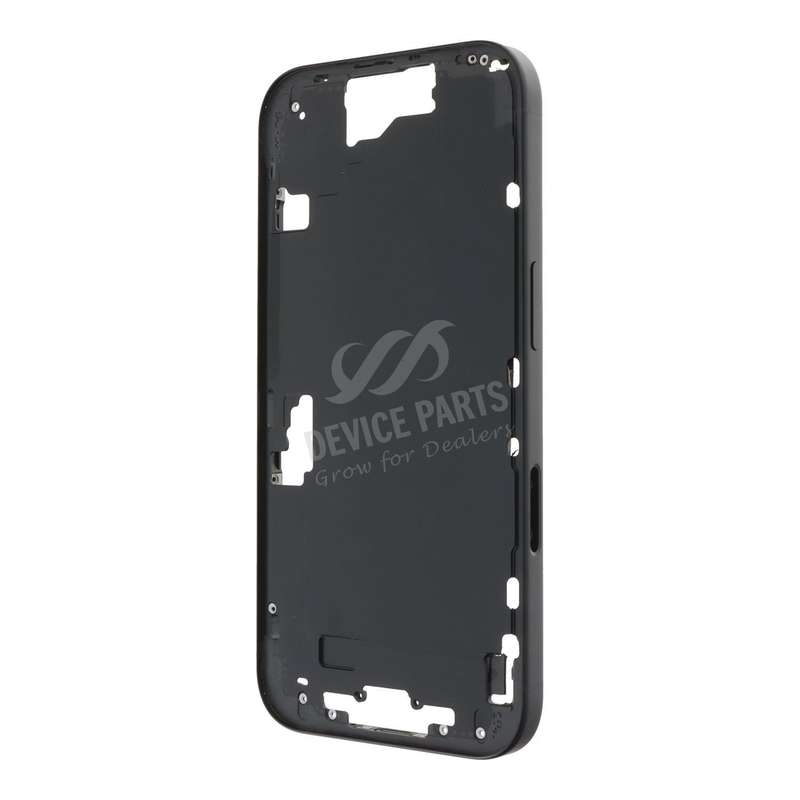 Middle Frame with Side Buttons + SIM Card Tray for iPhone 16 European Version Black OEM