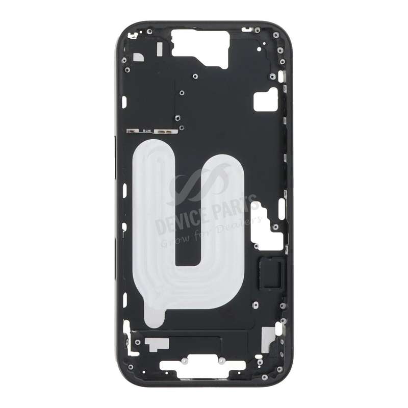 Middle Frame with Side Buttons + SIM Card Tray for iPhone 16 European Version Black OEM