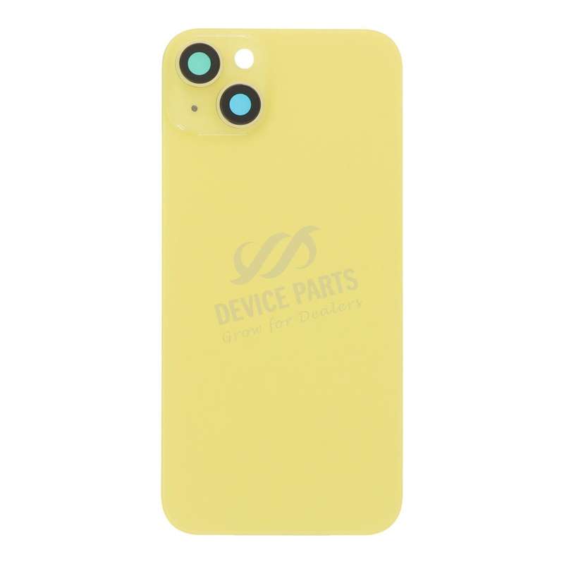 Battery Door + Back Camera Lens and Bezel for iPhone 14 Plus Yellow OEM