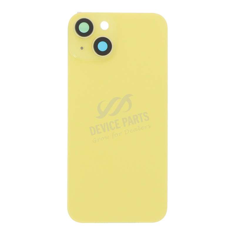 Battery Door + Back Camera Lens and Bezel for iPhone 14 Yellow OEM