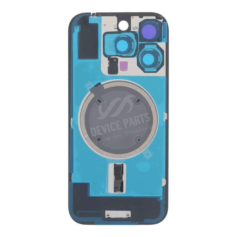 Battery Door + Back Camera Lens and Bezel with Magnetism Ring+Metal Plate for iPhone 16 Pro Black...