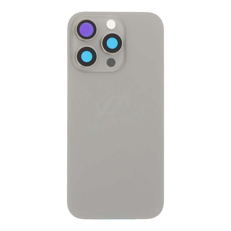 Battery Door + Back Camera Lens and Bezel with Magnetism Ring+Metal Plate for iPhone 16 Pro Natur...