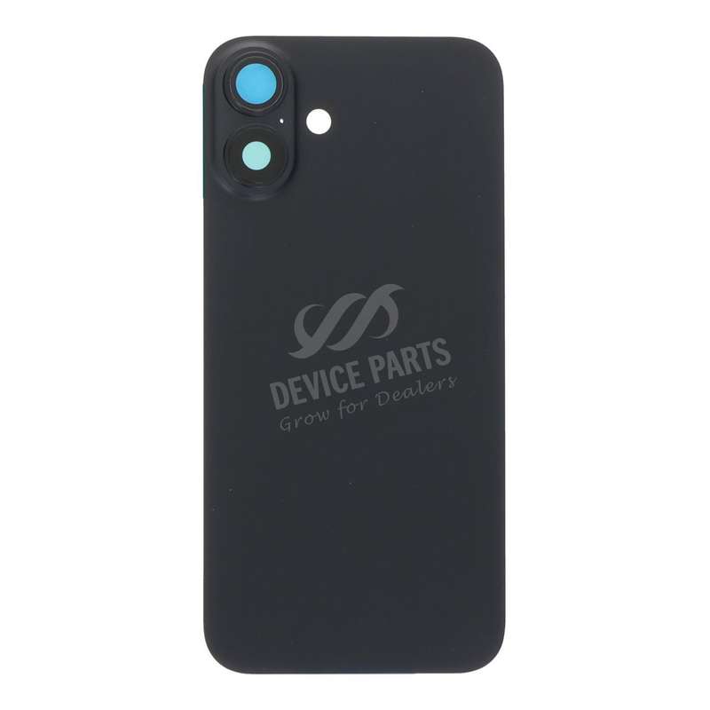 Battery Door + Back Camera Lens and Bezel with Magnetism Ring+Metal Plate for iPhone 16 Plus Blac...