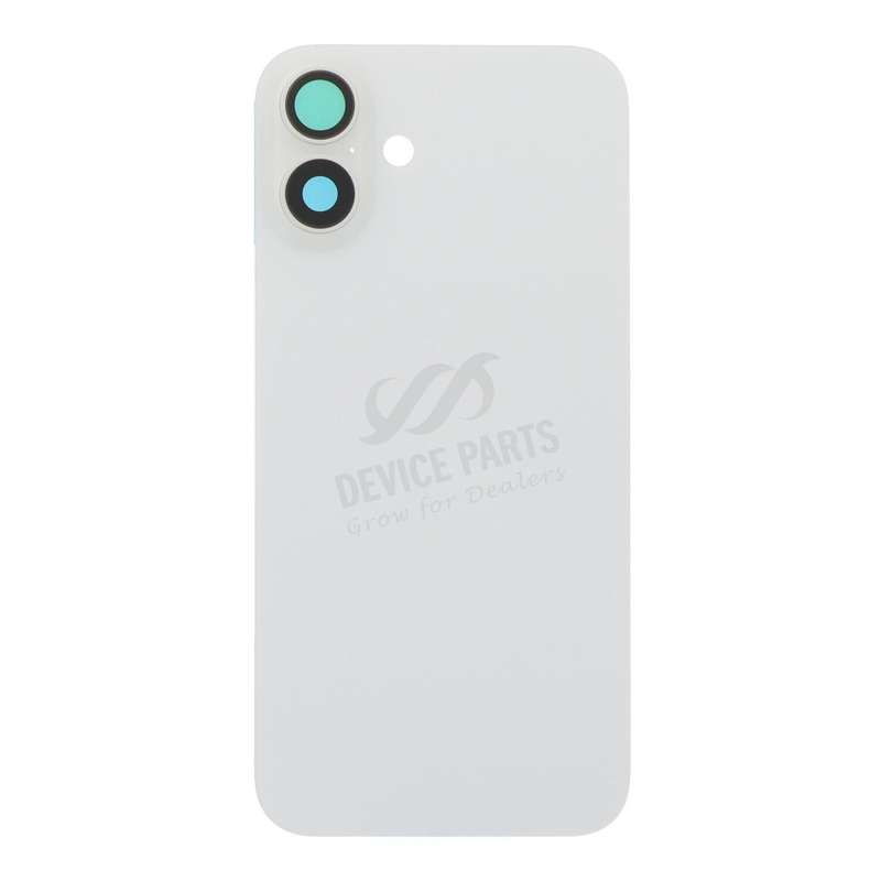Battery Door + Back Camera Lens and Bezel with Magnetism Ring+Metal Plate for iPhone 16 Plus Whit...