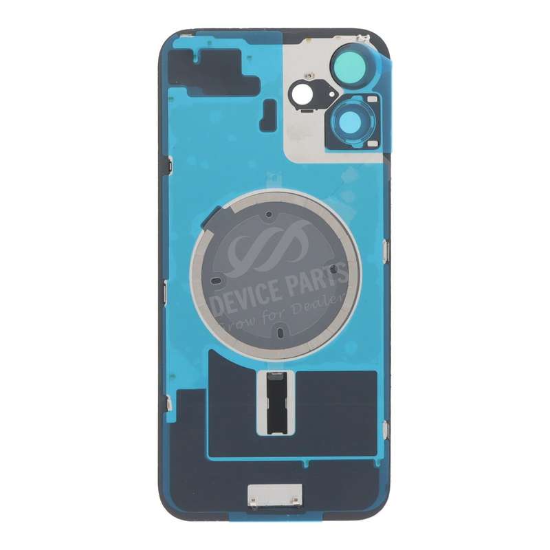 Battery Door + Back Camera Lens and Bezel with Magnetism Ring+Metal Plate for iPhone 16 Plus Whit...