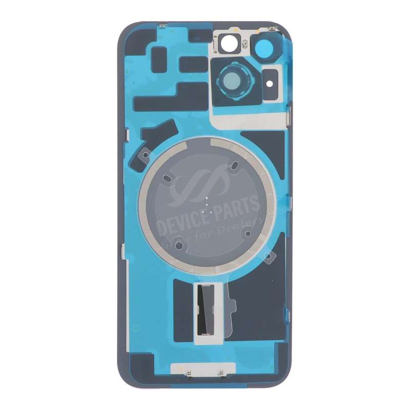 Battery Door + Back Camera Lens and Bezel with Magnetism Ring+Metal Plate for iPhone 14 Purple OEM