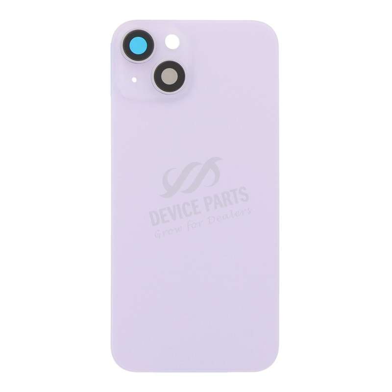 Battery Door + Back Camera Lens and Bezel with Magnetism Ring+Metal Plate for iPhone 14 Purple OEM