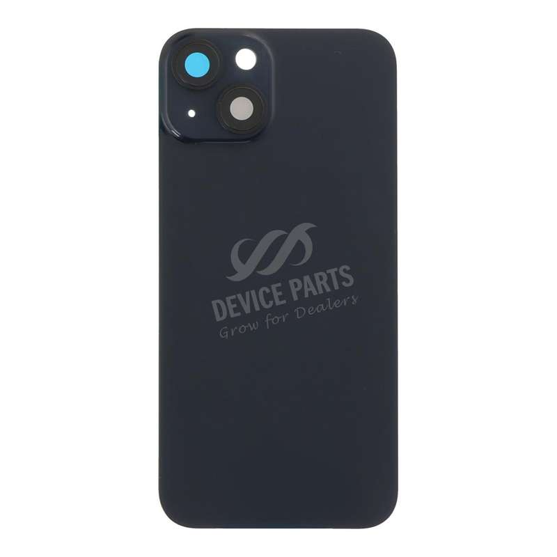 Battery Door + Back Camera Lens and Bezel with Magnetism Ring+Metal Plate for iPhone 14 Midnight ...