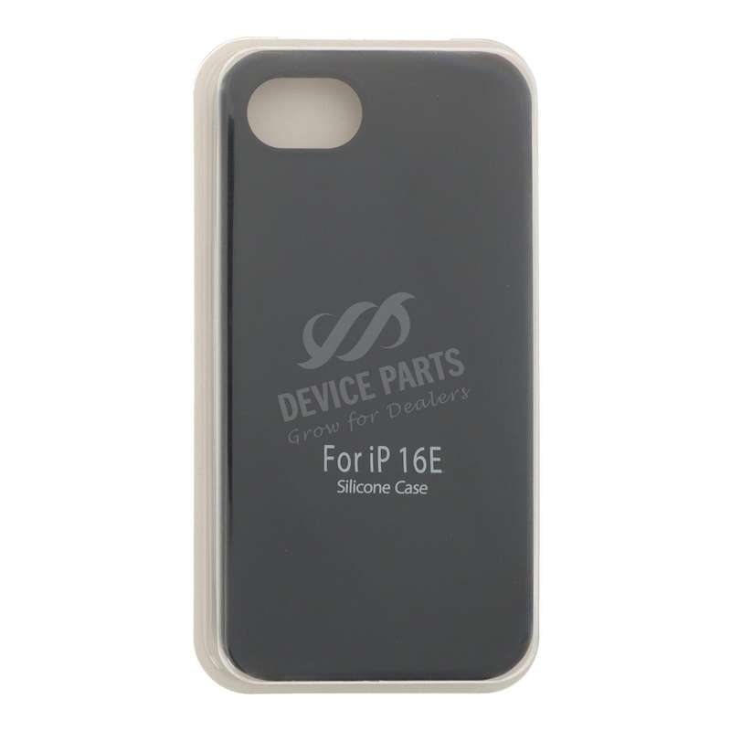 Full Pure Color Liquid Silicone Case Without Logo for iPhone 16e Black