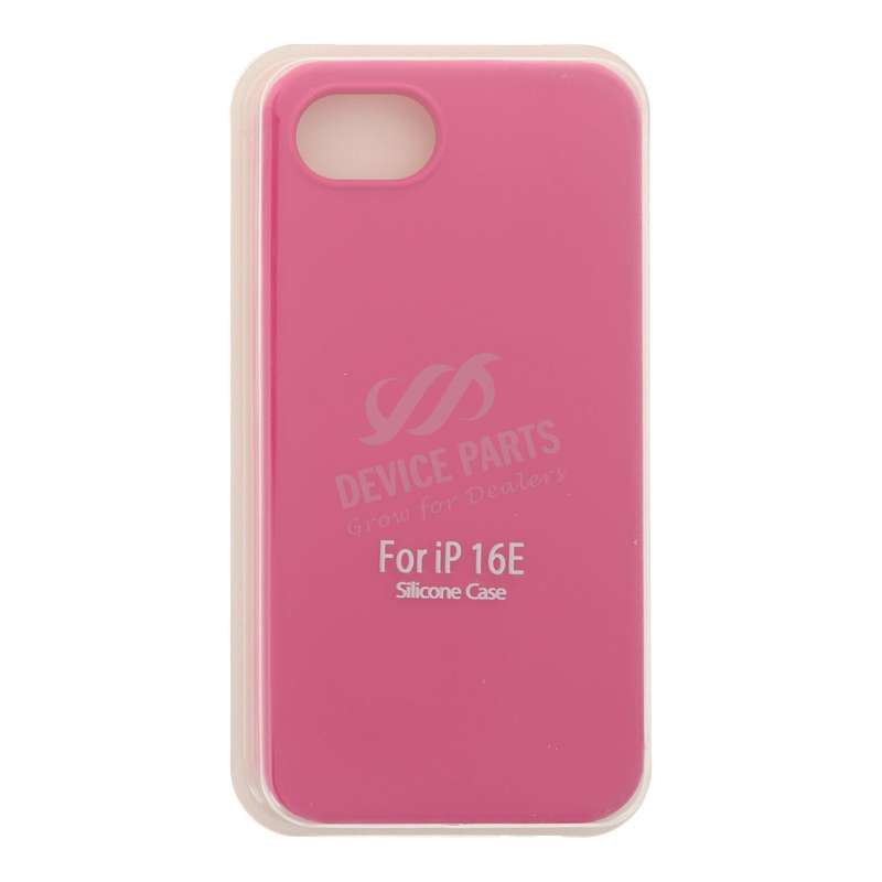 Full Pure Color Liquid Silicone Case Without Logo for iPhone 16e Fuchsia