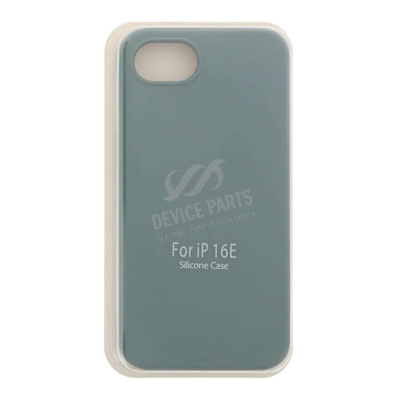 Full Pure Color Liquid Silicone Case Without Logo for iPhone 16e Green